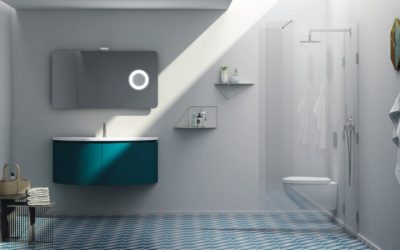 Blaue Badezimmermöbel